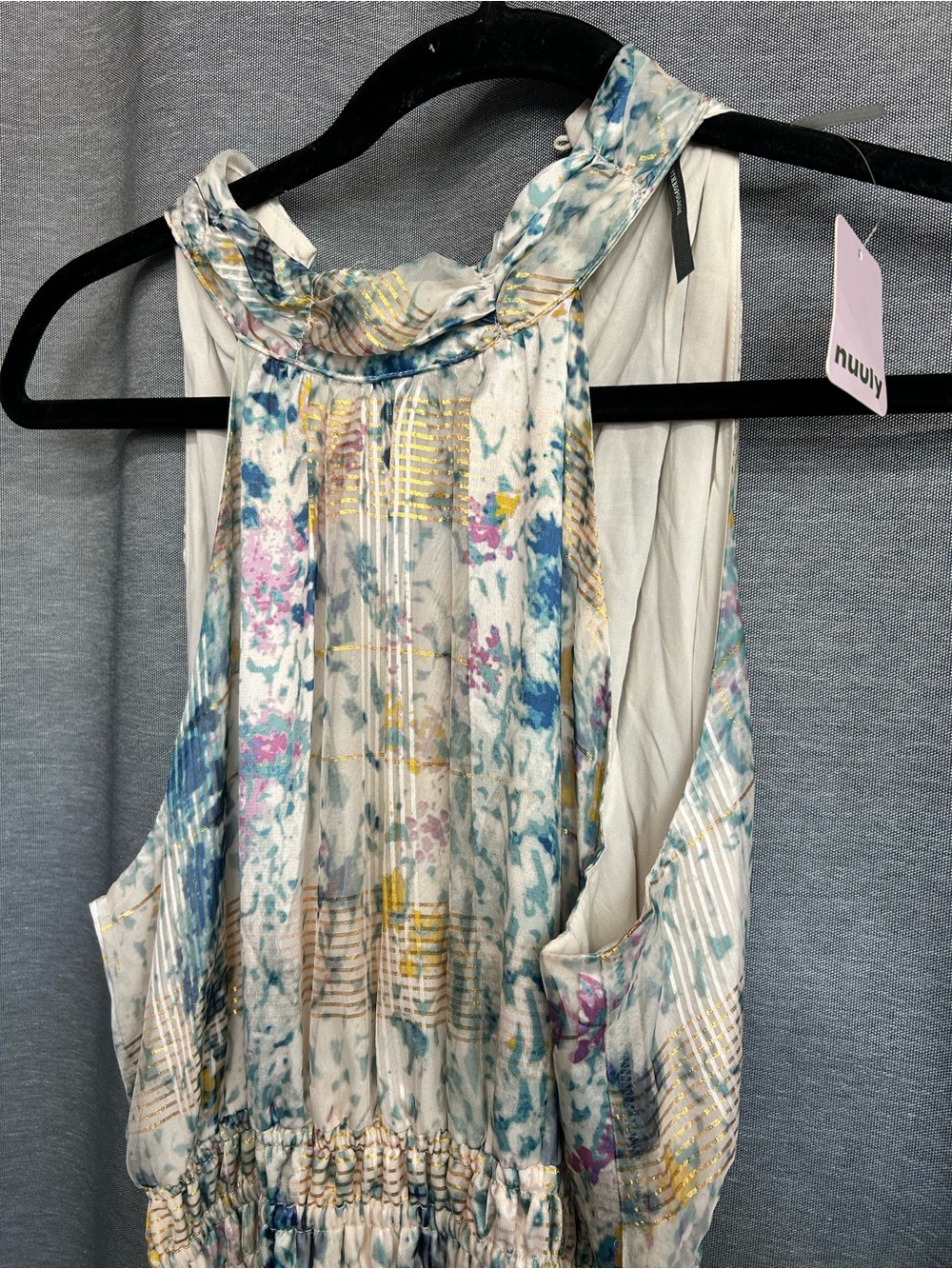 Anthropologie Multicolor Floral Dress-Gold Accents- SAVE $ 150